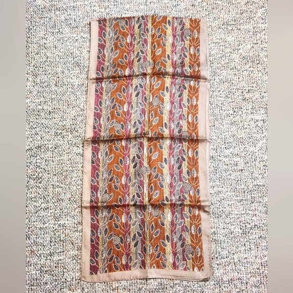 Bloomingdale's Leaf Patterned Silk Scarf - Picture 1 of 6